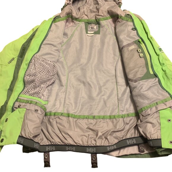 Helly Hansen Helly Tech Waterproof Outdoor Jacket Hood Green Dual-Tone Size XS - Picture 8 of 16